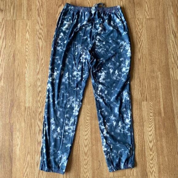 2 Piece Tie Dye Short Sleeve Long Pants Lounge Set Blue Gray Large - Picture 10 of 12